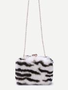 Shein Tiger Hair Kiss Lock Crossbody Chain Bag