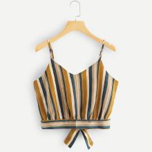 Shein Vertical Stripe Knot Back Vest