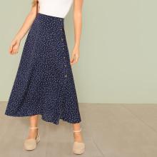 Shein Polka Dot Slit Side Skirt
