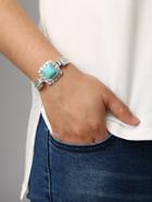 Shein Turquoise Set-in Carved Bracelet