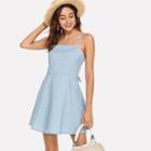 Shein Solid Tied Back Strap Dress