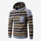 Shein Men Raglan Sleeve Tribal Pattern Hoodie