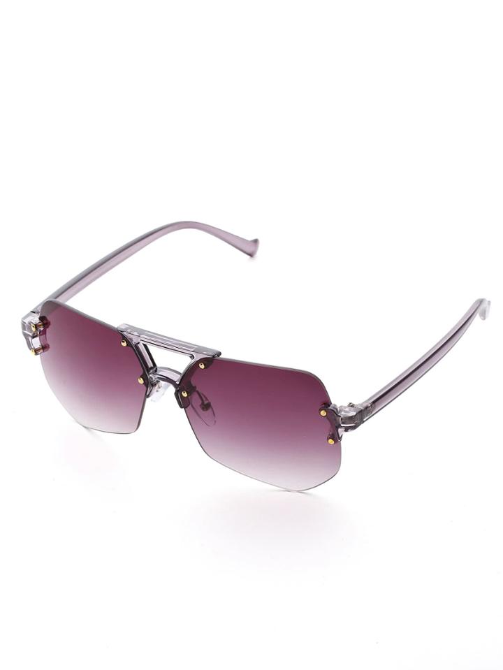 Shein Double Bridge Rimless Sunglasses