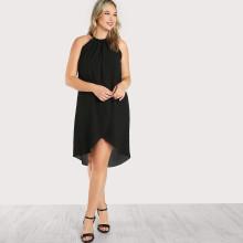 Shein Plus Flowy Chiffon Overlap Dress