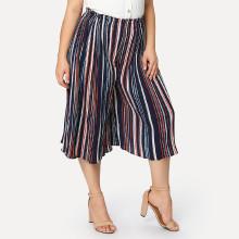 Shein Plus Striped Frill Wide Leg Pants