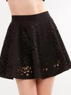 Shein Black Scalloped Cut Out A-line Skirt