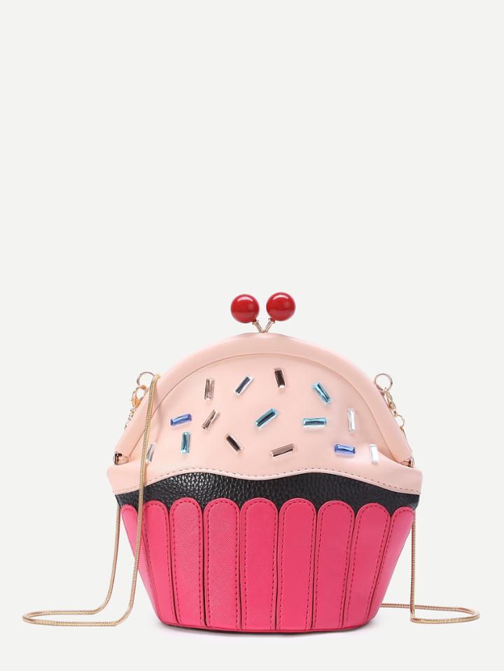 Shein Cake Shaped Kiss Lock Chain Crossbody Bag