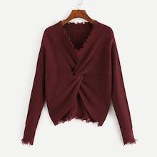 Shein Twist Raw Hem Jumper