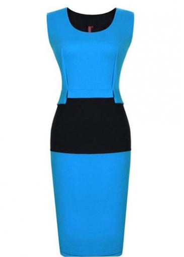 Rosewe Work Essential Sleeveless Round Neck Pencil Dress