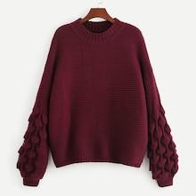 Shein Plus Solid Lantern Sleeve Jumper