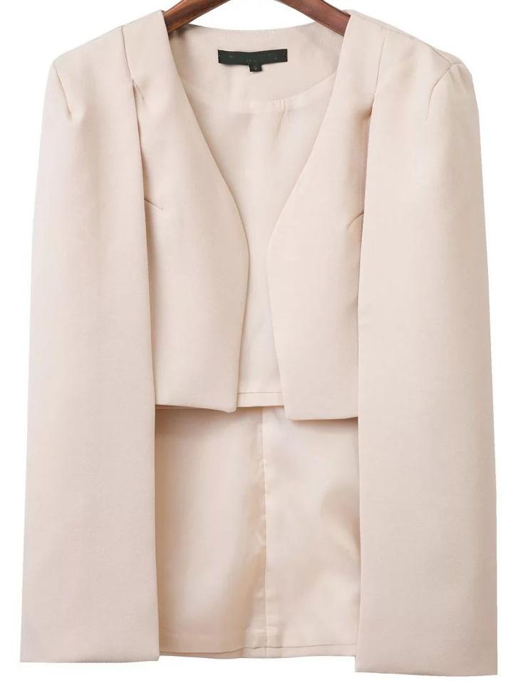 Shein Apricot Cape Sleeve High Low Blazer