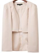 Shein Apricot Cape Sleeve High Low Blazer