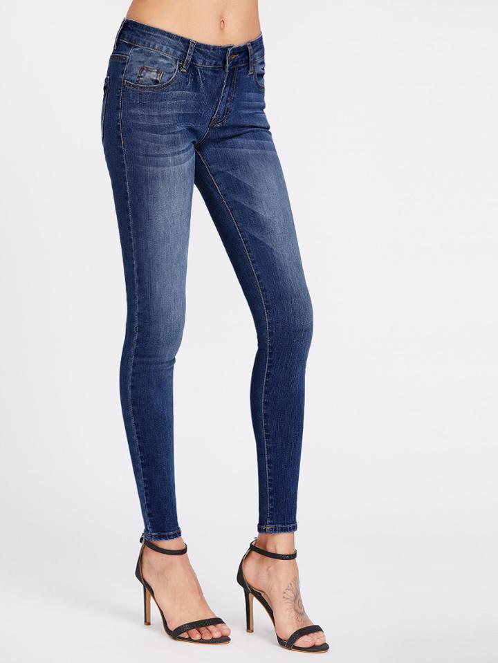 Shein Bleach Wash Super Skinny Jeans
