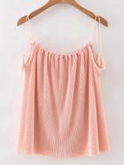 Shein Pink Broomstick Tassel Strap Top