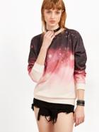 Shein Ombre Galaxy Print Drop Shoulder Sweatshirt