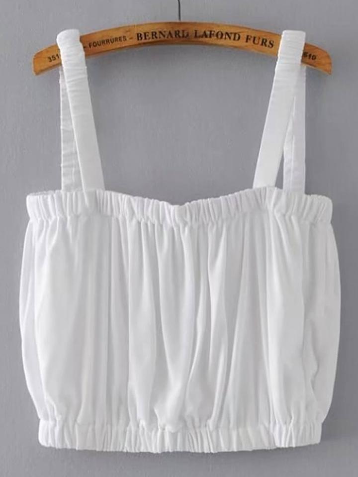 Shein Wide Strap Elastic Hem Top