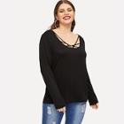 Shein Plus Cage Neck Form Fitting Tee