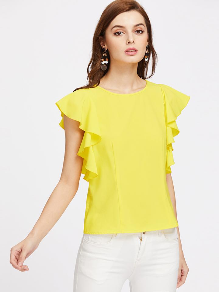 Shein Flutter Cap Sleeve Top