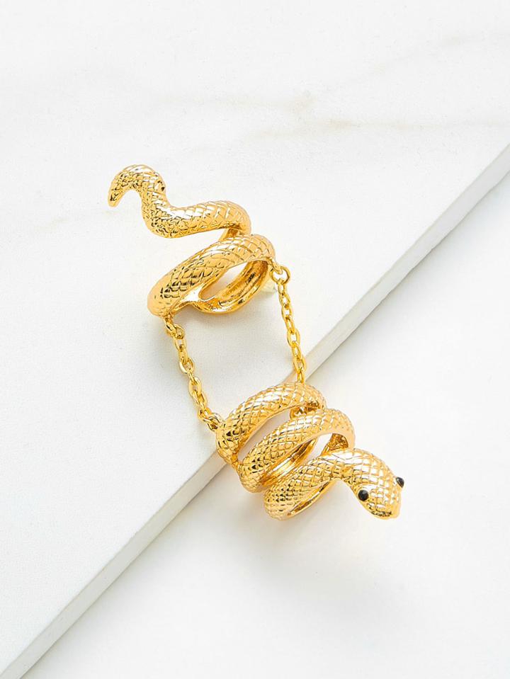 Shein Snake Design Ring With Chain