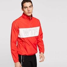 Shein Men Zip Front Color Block Letter Jacket