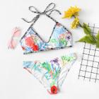 Shein Tropical Print Halterneck Bikini Set