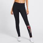 Shein Embroidered Rose Applique Leggings