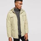 Shein Men Letter Embroidery Solid Hooded Coat
