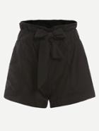Shein Black Ruffle Waist Self Tie Shorts