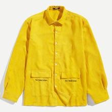 Shein Men Pocket Front Corduroy Shirt