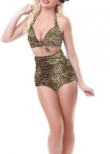 Rosewe Leopard Print Halter Design Woman Bikini