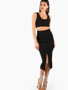 Shein Rib Knit Bra Top And Skirt Co-ord