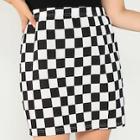 Shein Plus Elastic Waist Checked Skirt