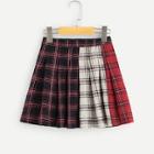 Shein Girls Color Block Plaid Skirt