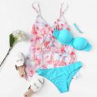 Shein Plus Bikini Set With Floral Cover Up