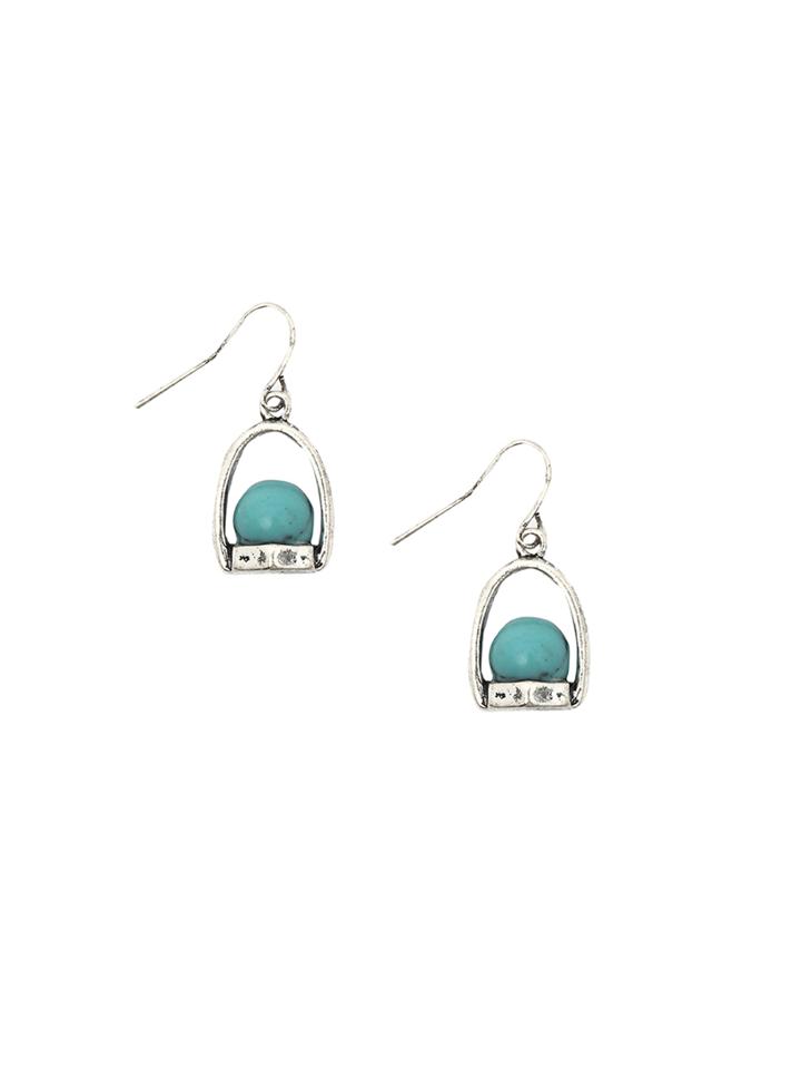 Shein Cutout Turquoise Inlay Drop Earrings