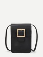 Shein Metal Buckle Front Pu Cross Body Bag