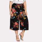 Shein Plus Flower Print Belted Culotte Pants