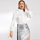 Shein Mock Neck Ruffle Embellished Blouse