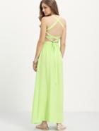 Shein Halter Neck Lace-up Maxi Dress