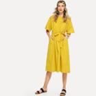 Shein Self Tie Dual Pocket Front Dress