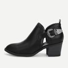 Shein Side Buckle Pointed Toe Heeled Boots