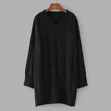 Shein V-neck Drop Shoulder Solid Sweater Dress