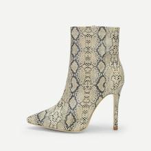 Shein Snakeskin Pattern High Heel Boots