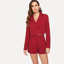 Shein Double Button Crop Blazer