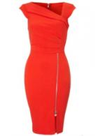 Rosewe Sexy Skew Neckline Sleeveless Zippered Bodycon Dress