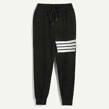 Shein Men Elastic Waist Drawstring Striped Pants