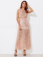 Shein Open Back High Rise Blouson Sequin Dress