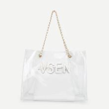 Shein Chain Handle Clear Tote Bag