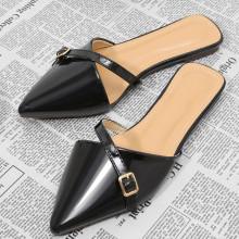 Shein Pointed Toe Pu Flat Slippers