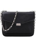 Shein Black Lizard Embossed Chain Flap Bag